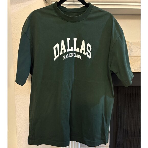 Men XS S Balenciaga Dallas Dark Green Short Sleeve Casual Shirt - Picture 1 of 7